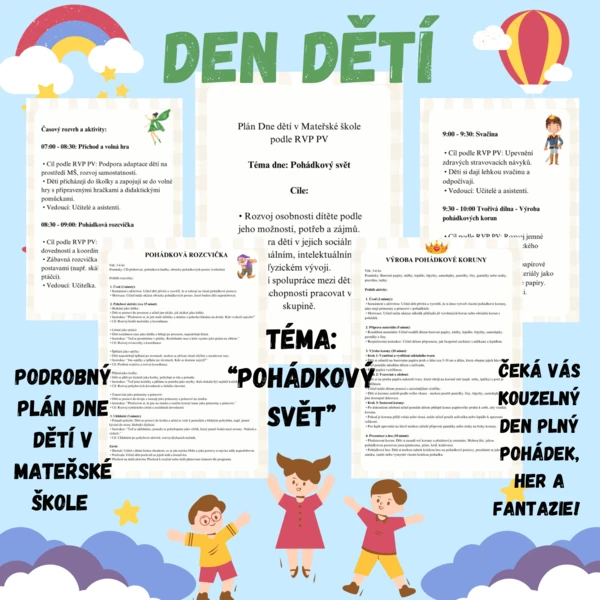Pohádkový svět - podrobný plán dne dětí v mateřské škole  1