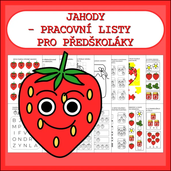 JAHODY - PRACOVNÍ LISTY PRO PŘEDŠKOLÁKY 1