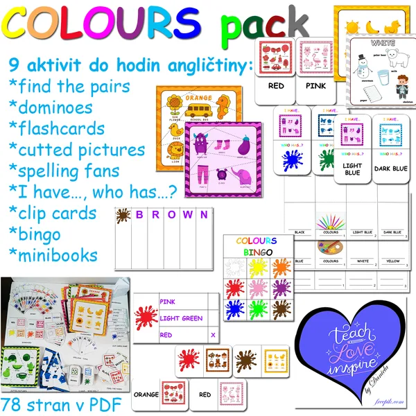 COLOURS PACK (9 aktivit na téma BARVY do hodin AJ) 1