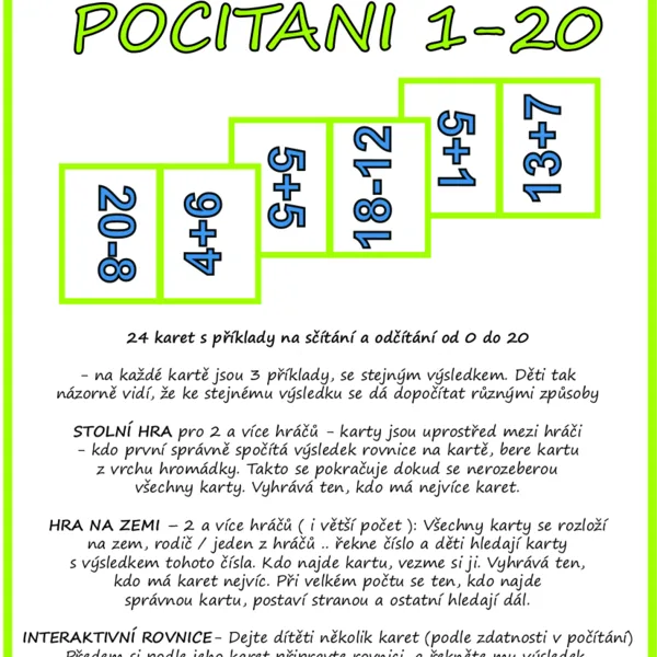 POČÍTÁNÍ DO 20 - DOMINO 1