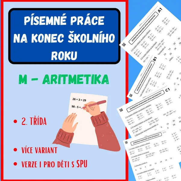 PÍSEMNÉ PRÁCE NA KONEC ŠKOLNÍHO ROKU - VARIANTY PRO DĚTI S SPU 1