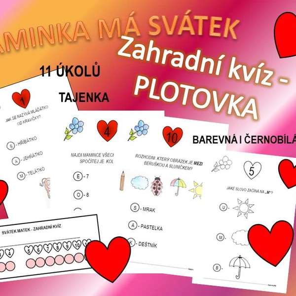 Maminka má svátek - zahradní kvíz - plotovka 1