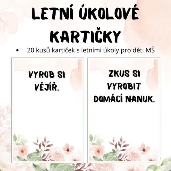 Letní úkolové kartičky 1