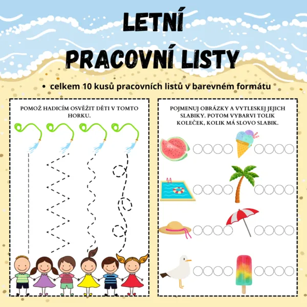 Letní barevné pracovní listy 1