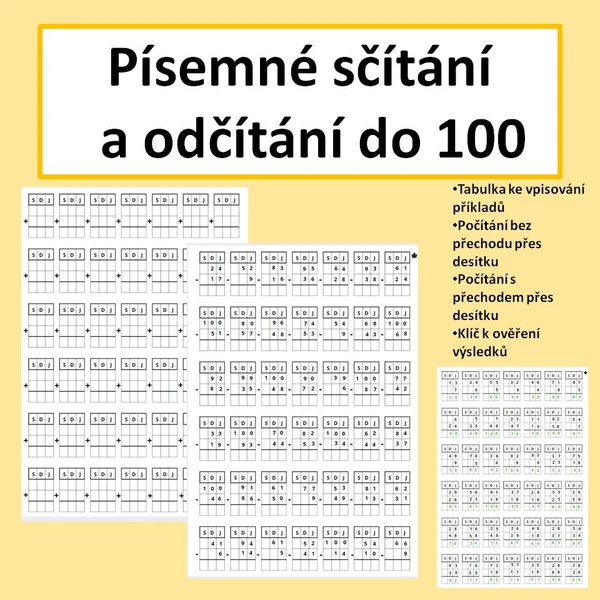 Písemné sčítání a odčítání v oboru do 100 1