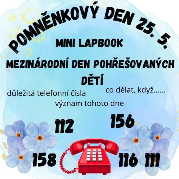 Pomněnkový den - Mezinárodní den pohřešovaných dětí - mini lapbook 1