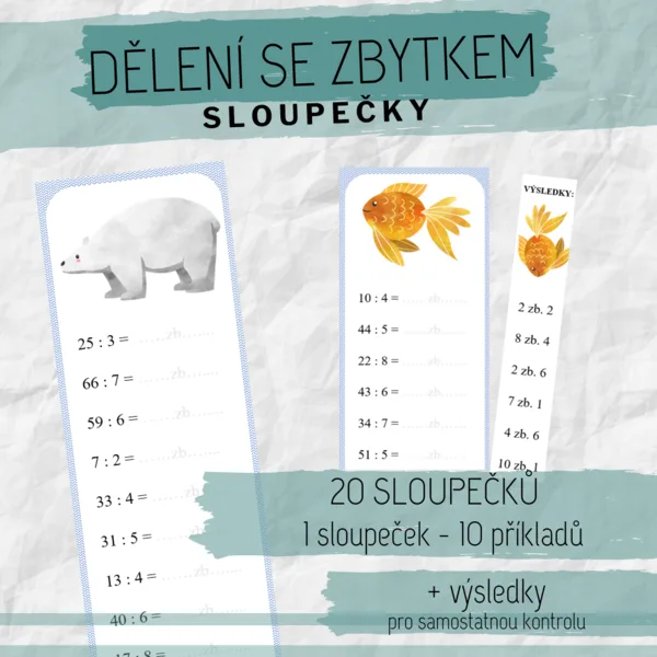 DĚLENÍ SE ZBYTKEM - sloupečky 1