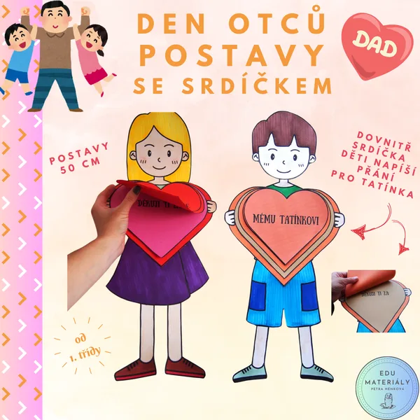 Den otců - postava se srdíčkem pro tatínka 1