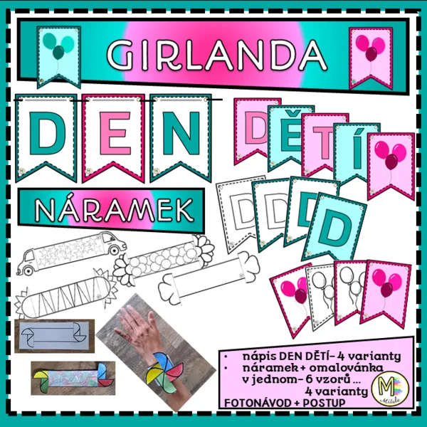 DEN DĚTÍ- GIRLANDA + NÁRAMEK 1