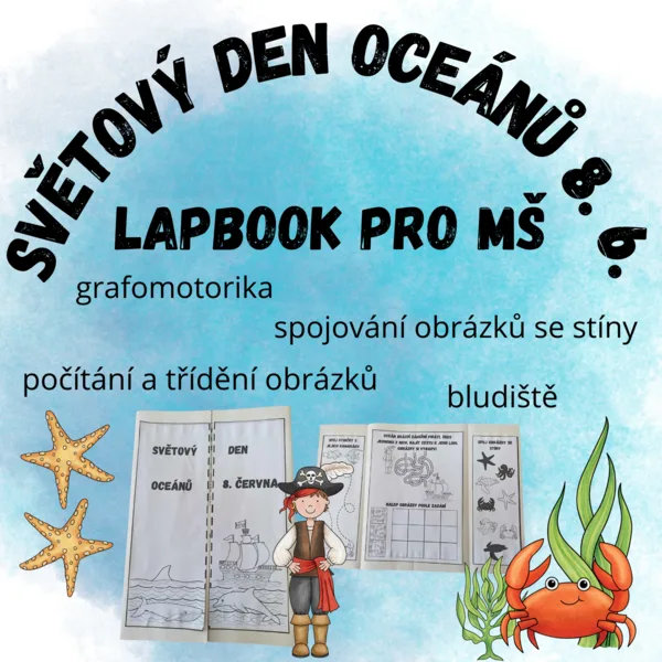 Světový den oceánů 8. 6. - lapbook pro MŠ 1