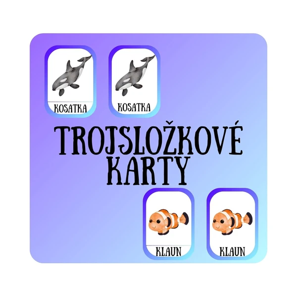 Třísložkové karty - Pod mořskou hladinou 1