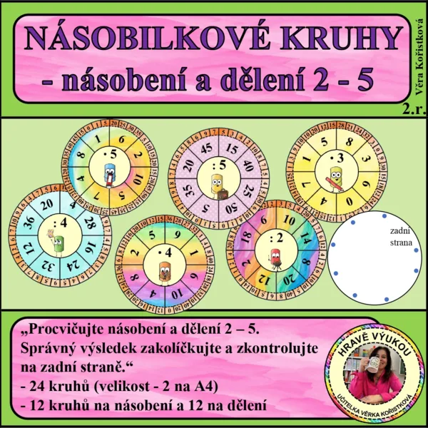 NÁSOBILKOVÉ KRUHY – násobení a dělení 2 – 5 1