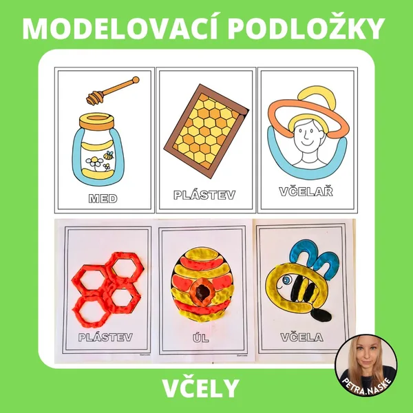 Včely - modelovací podložky (omalovánky) 1