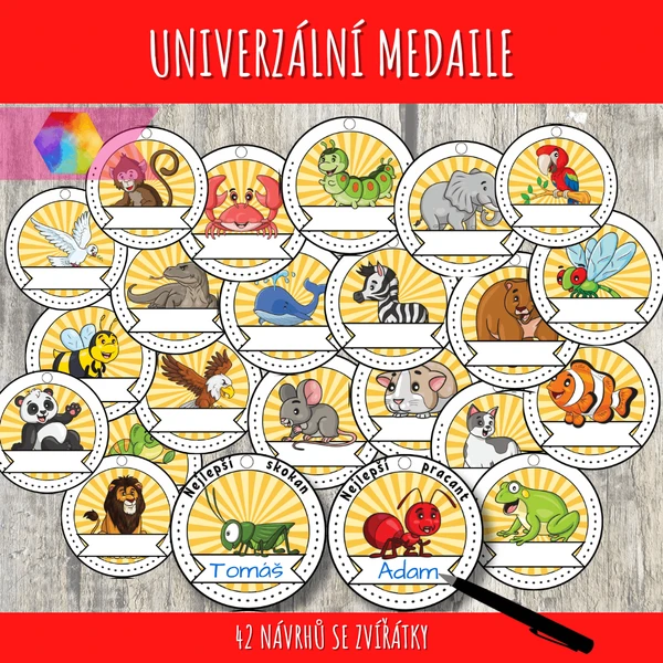 Univerzální medaile se zvířátky 1