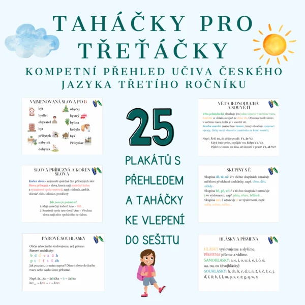 Taháčky pro třeťáčky - kompletní přehled učiva ČJ pro 3. třídu 1