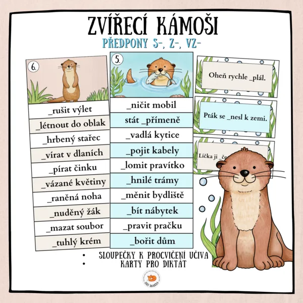 Předpony s-, z - vz- (Zvířecí kámoši) 1