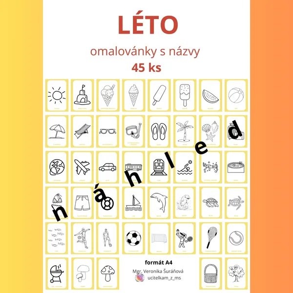 LÉTO - omalovánky (45 ks) 1