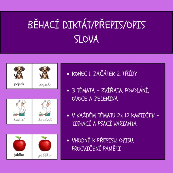 Běhací diktát - slova 1