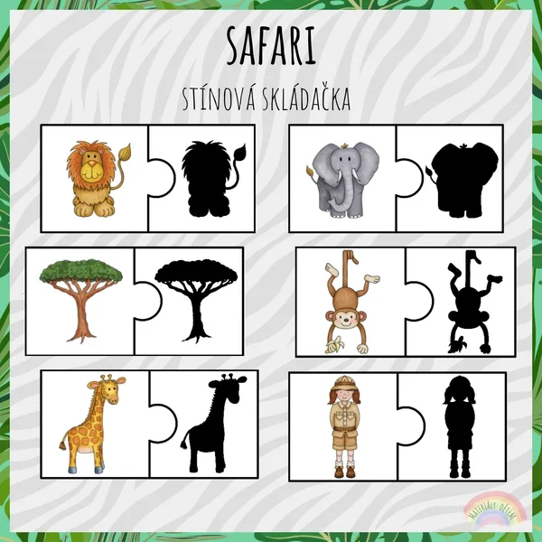  Safari, stínová skládačka 1