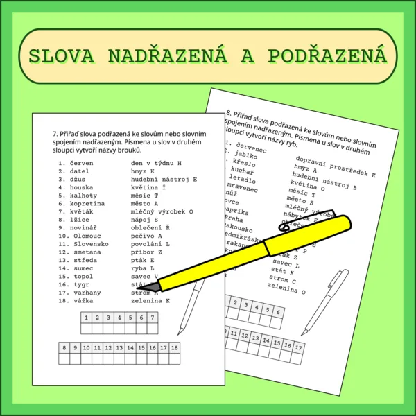 SLOVA NADŘAZENÁ A PODŘAZENÁ 1
