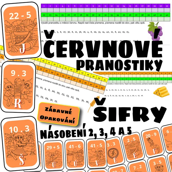 Červnové pranostiky - TĚŽŠÍ VARIANTA - šifry a počítání - opět 3 bojovky za cenu jedné! 1