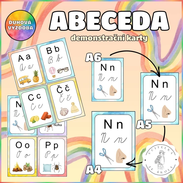 Abeceda - duhová výzdoba 1