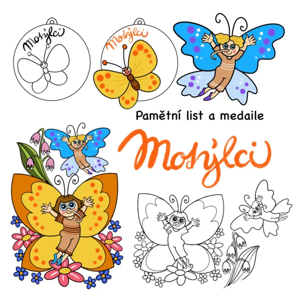 Motýlci - pamětní list a medaile 1