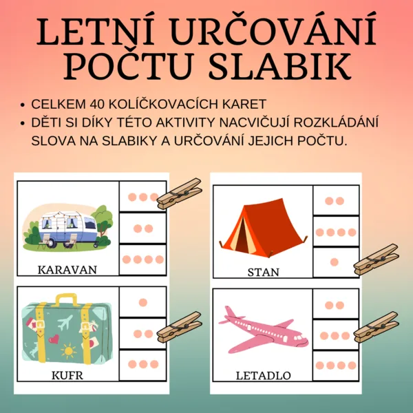Letní určování počtu slabik 1
