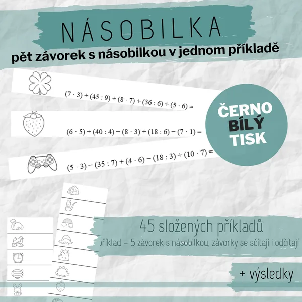 NÁSOBILKA - příklady se závorkami  1