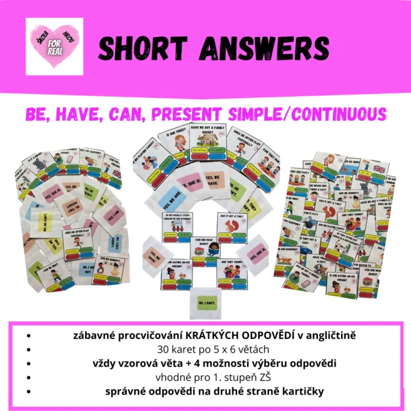 Short answers - verb BE, HAVE, CAN, Present simple/continuous 1