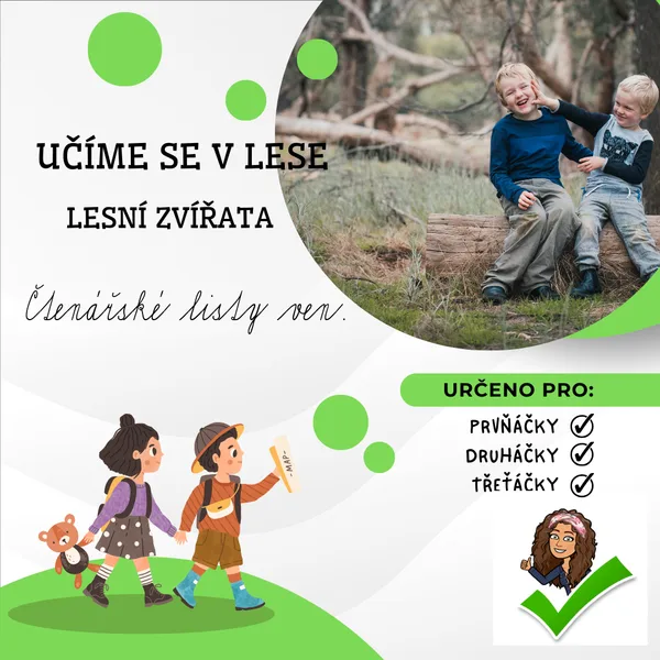 Lesní zvířata - pracovní listy ven 1