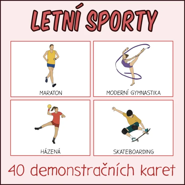 Letní sporty - Demonstrační karty 1