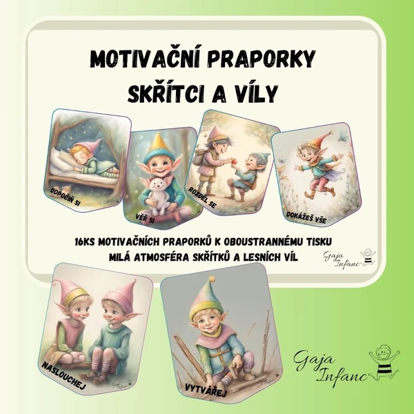Motivační praporky- skřítci a víly  1
