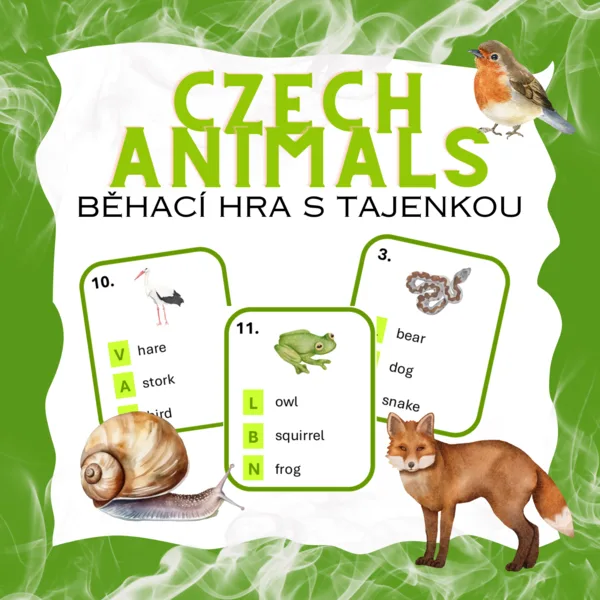 Czech animals - běhací hra s tajenkou 1