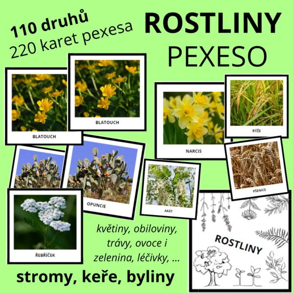 ROSTLINY - velká sada pexesa (110 druhů) 1