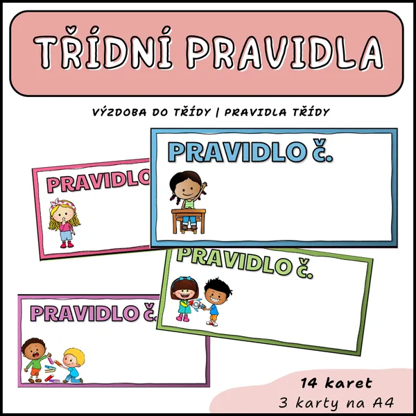 Třídní pravidla s obrázky pro vlastní doplnění 1