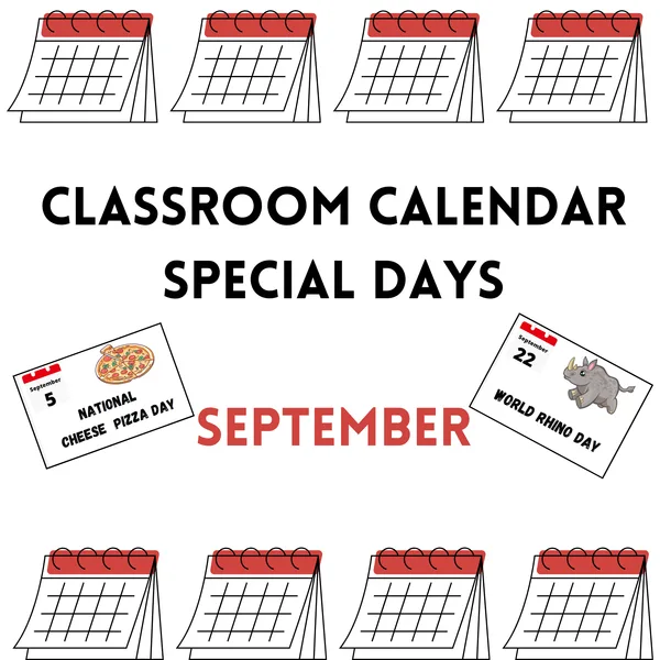 Classroom calendar - September (special days) 1