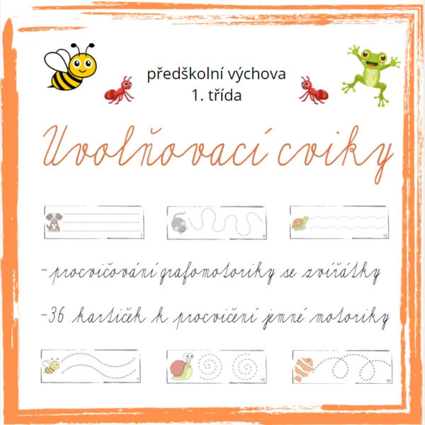 Uvolňovací cviky - procvičování grafomotoriky se zvířátky 1