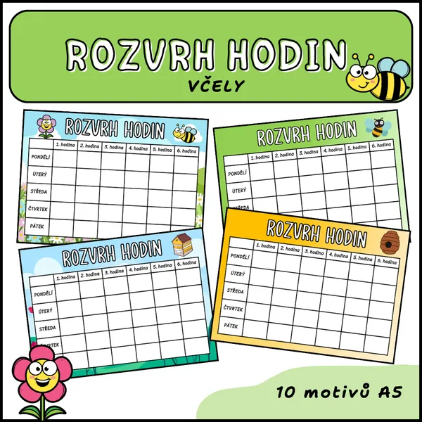 Rozvrh hodin pro žáky - Včely 1