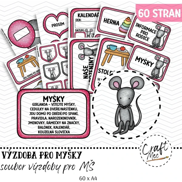 MYŠKY - VÝZDOBA PRO MŠ 1