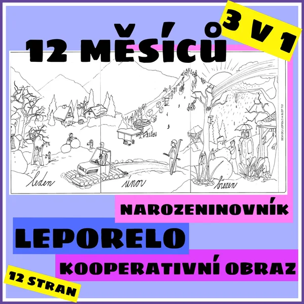 12 měsíců - 3 v 1 - leporelo, narozeninovník, kooperativní obraz 1