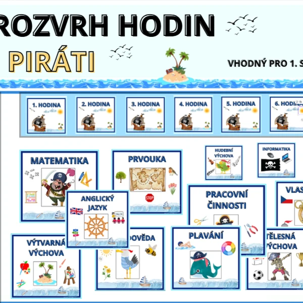 ROZVRH HODIN - PIRÁTI - MOŘE - vhodný pro 1. stupeň ZŠ 1