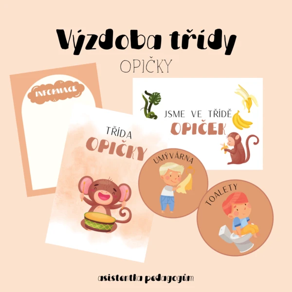 Výzdoba třídy - Opičky  1