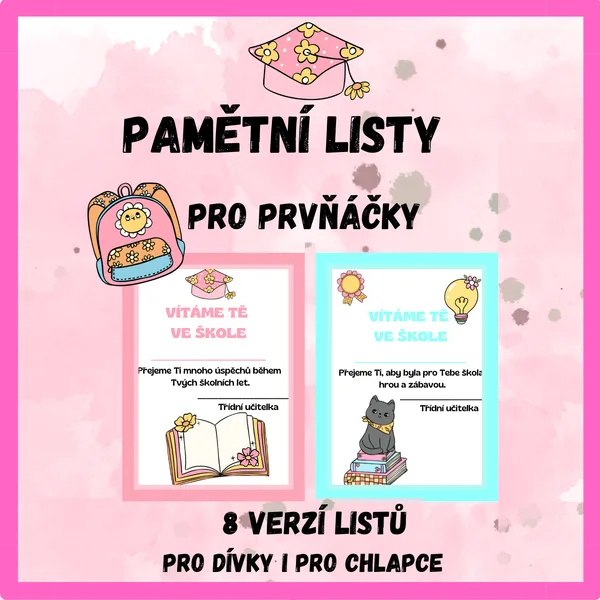 Pamětní listy pro prvňáčky 1