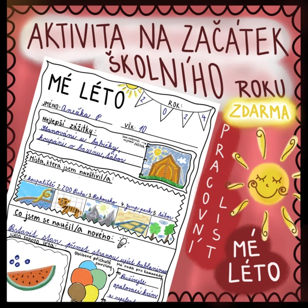 Pracovní list Mé léto 1