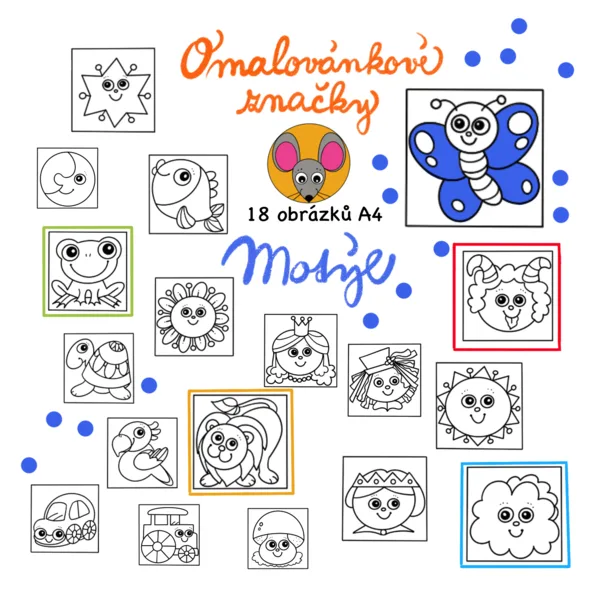 Omalovánkové značky - Motýl 1
