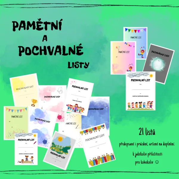 Pamětní a pochvalné listy ( 21 listů ) 1