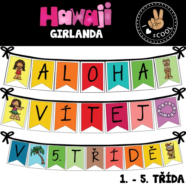 Havaj (Hawaii) výzdoba třídy - girlanda 1