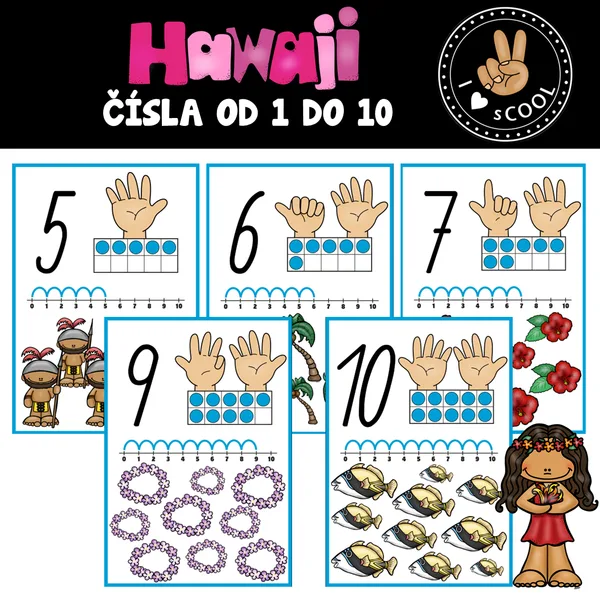 Havaj (Hawaii) - čísla do 10 1