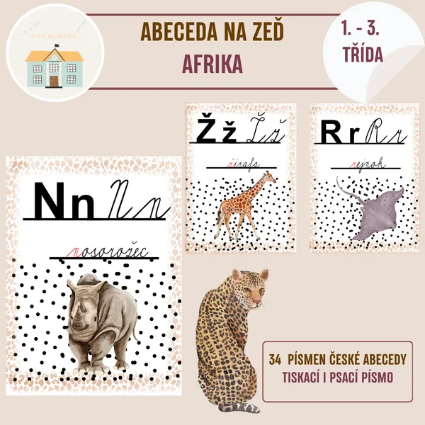 Abeceda na zeď -Afrika safari 1